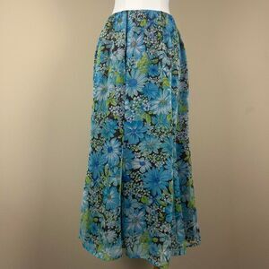 Elements Boho Fairy Whimsigoth Brown and Blue Y2K Maxi Skirt